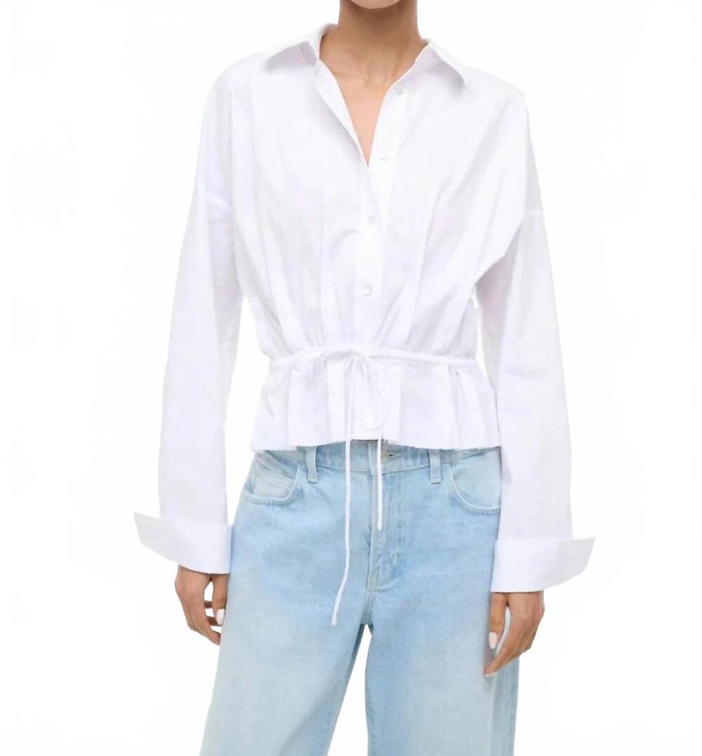 NEW STAUD primrose button-down shirt in white
